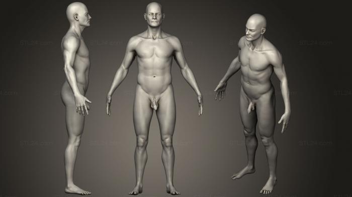Анатомия скелеты и черепа (Человеческое Мужское Тело, ANTM_1214) 3D модель для ЧПУ станка